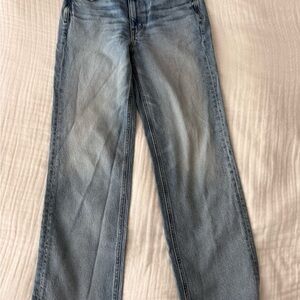 AYR The Roadie mid-rise relaxed straight jeans, size 27, light wash
